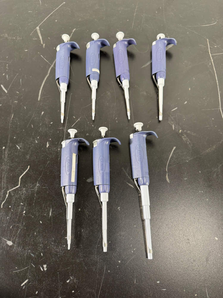 Image of Rainin Pipet Lite Single Channel Pipettes - Quantity 7